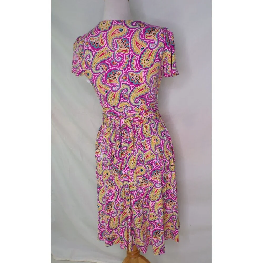 🆕 BODEN Evangeline V-Neck Belted Paisley Print Jersey Dress 4 - Picture 10 of 11